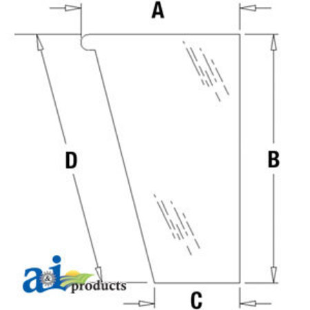 A & I PRODUCTS Glass, Front, Lower (LH) 38" x24.25" x6.5" A-448608A1